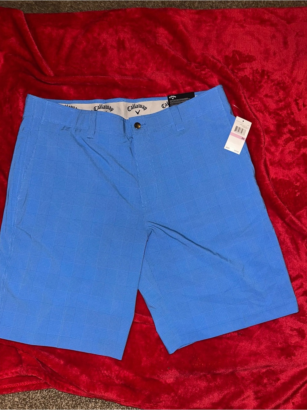 Callaway Men’s Light Blue Flat Front Golf Shorts